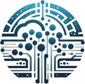 Abstract digital circuit design in a circular pattern, representing cloud computing, technology, and connectivity.
