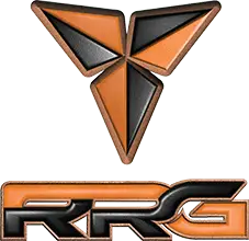 RRG logo featuring a sleek triangular design in orange and black, representing innovation and technology.